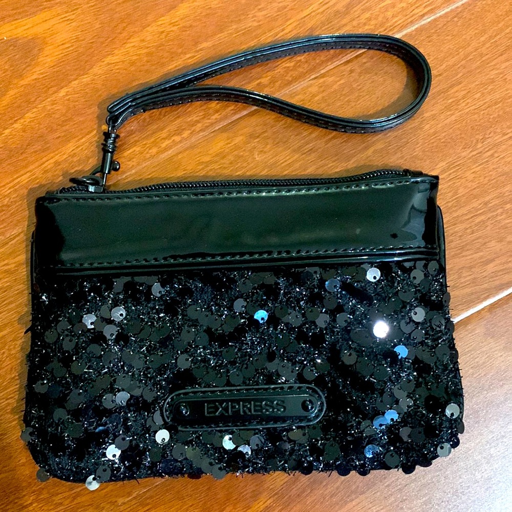 Black Sequin Wristlet